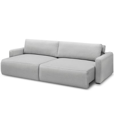Sofá Retrátil Reclinável Para Sala De Estar Living 240cm Sevilha F04 Bouclê Cinza