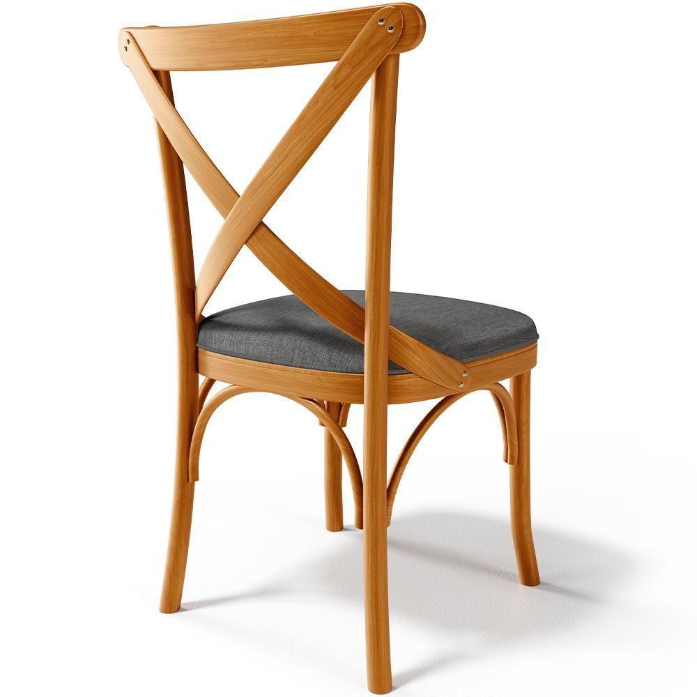 Kit 04 Cadeiras Para Sala De Jantar E Estar Living Estofada ávila L02 Linho Cinza Escuro - 2