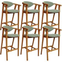 Kit 06 Banquetas Alta Para Cozinha Bancada Bar Sala De Jantar Fixa Cecília L02 Bouclê Oliva - 1