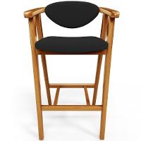 Kit 05 Banquetas Alta Para Cozinha Bancada Bar Sala De Jantar Fixa Cecília L02 Bouclê Preto