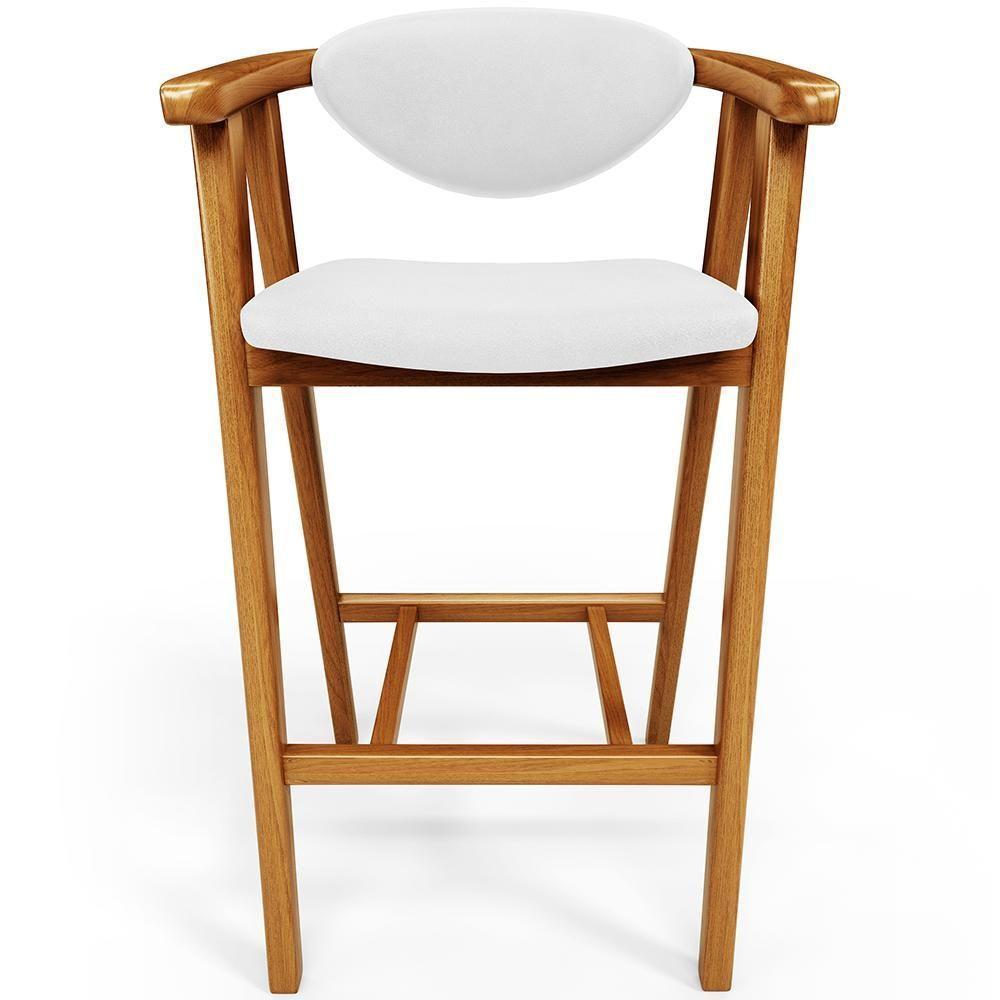 Kit 05 Banquetas Alta Para Cozinha Bancada Bar Sala De Jantar Fixa Cecília L02 Facto Branco - 6