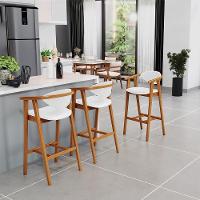 Kit 05 Banquetas Alta Para Cozinha Bancada Bar Sala De Jantar Fixa Cecília L02 Facto Branco