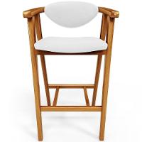 Kit 05 Banquetas Alta Para Cozinha Bancada Bar Sala De Jantar Fixa Cecília L02 Facto Branco - 6