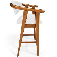 Kit 05 Banquetas Alta Para Cozinha Bancada Bar Sala De Jantar Fixa Cecília L02 Facto Branco - 7