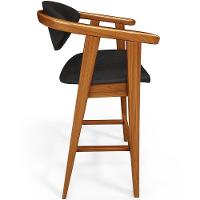 Kit 05 Banquetas Alta Cozinha Bancada Bar Sala De Jantar Fixa Cecília L02 Couríssimo Preto - 2