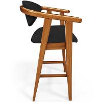 Kit 03 Banquetas Alta Para Cozinha Bancada Bar Sala De Jantar Fixa Cecília L02 Bouclê Preto - 2