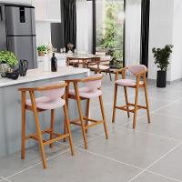 Kit 03 Banquetas Alta Para Cozinha Bancada Bar Sala De Jantar Fixa Cecília L02 Bouclê Rosê