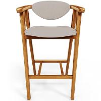 Kit 03 Banquetas Alta Para Cozinha Bancada Bar Sala De Jantar Fixa Cecília L02 Linho Bege - 3