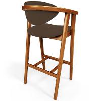 Kit 03 Banquetas Alta Para Cozinha Bancada Bar Sala De Jantar Fixa Cecília L02 Suede Marrom