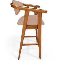 Kit 02 Banquetas Alta Para Cozinha Bancada Bar Sala De Jantar Fixa Cecília L02 Linho Rosê - 2