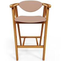 Kit 02 Banquetas Alta Para Cozinha Bancada Bar Sala De Jantar Fixa Cecília L02 Linho Rosê - 3