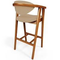 Kit 02 Banquetas Alta Cozinha Bancada Bar Sala De Jantar Fixa Cecília L02 Linho Bege Escuro