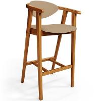 Kit 02 Banquetas Alta Cozinha Bancada Bar Sala De Jantar Fixa Cecília L02 Linho Bege Escuro - 5