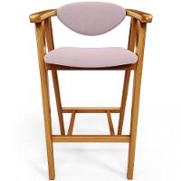 Kit 02 Banquetas Alta Para Cozinha Bancada Bar Sala De Jantar Fixa Cecília L02 Suede Rosê - 3