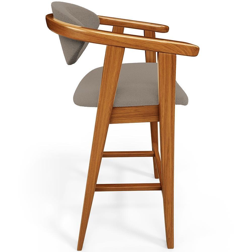 Kit 04 Banquetas Alta Para Cozinha Bancada Bar Sala De Jantar Fixa Cecília L02 Bouclê Bege - 5