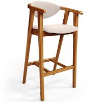 Kit 04 Banquetas Alta Para Cozinha Bancada Bar Sala De Jantar Fixa Cecília L02 Suede Bege - 5