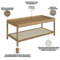 Mesa De Centro Para Sala De Estar Pés Madeira Moss A03 Hanover Roble - 3