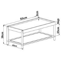 Mesa De Centro Para Sala De Estar Pés Madeira Moss A03 Hanover Roble - 5
