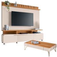 Estante Painel Para Tv 70 Pol Artemis E Mesa De Centro Harmony B01 Off White Cinamomo - 1