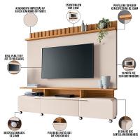 Estante Painel Para Tv 70 Pol Artemis E Mesa De Centro Harmony B01 Off White Cinamomo - 3