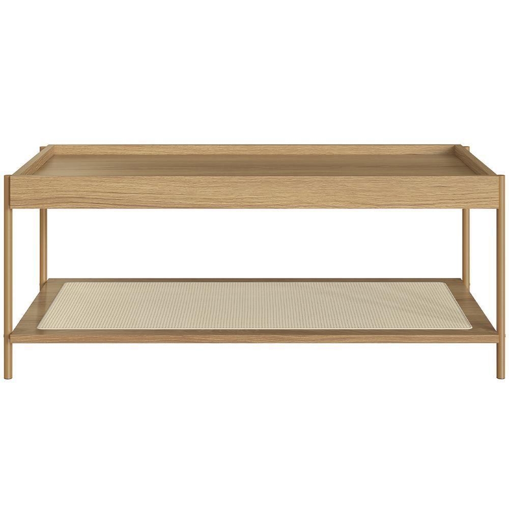 Mesa De Centro Para Sala De Estar Industrial Indy A03 Hanover Dourado - 1