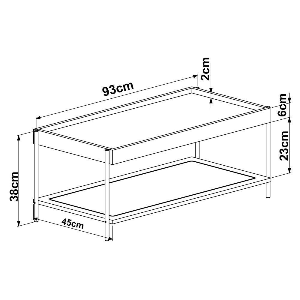 Mesa De Centro Para Sala De Estar Industrial Indy A03 Hanover Dourado - 5