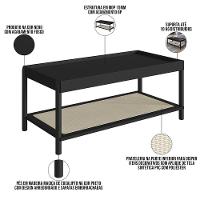 Mesa De Centro Para Sala De Estar Pés Madeira Moss A03 Nero Preto - 3