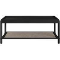 Kit 02 Mesas De Centro Para Sala De Estar Pés Madeira Moss A03 Nero Preto