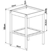 Kit 02 Mesas Lateral Para Sala De Estar Pés Madeira Moss A03 Hanover Roble - 5