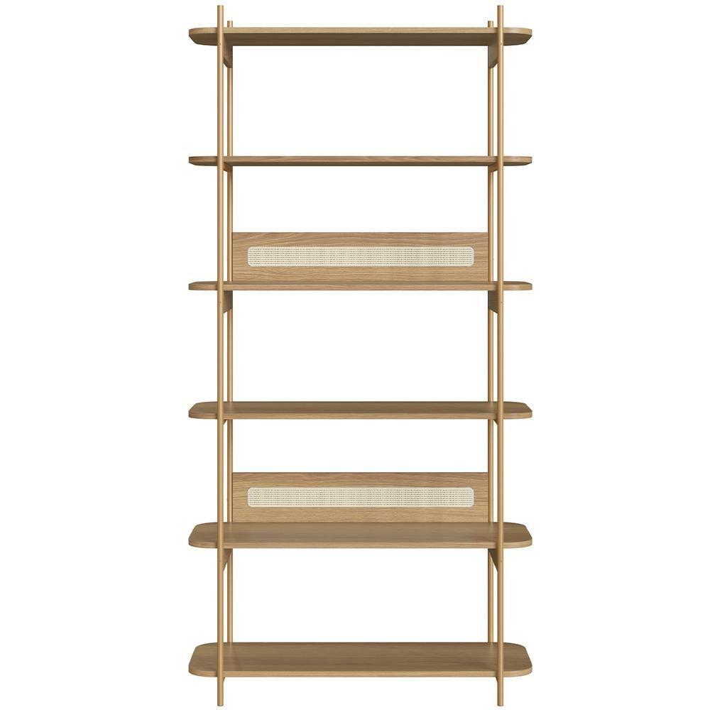 Estante Livreiro Home Office E Mesa Escrivaninha Industrial Indy A03 Hanover Dourado - 3