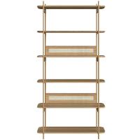 Estante Livreiro Home Office E Mesa Escrivaninha Industrial Indy A03 Hanover Dourado - 3