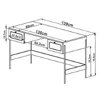 Estante Livreiro Home Office E Mesa Escrivaninha Industrial Indy A03 Hanover Dourado - 8