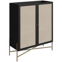 Armário Bar Para Sala 2 Portas 93cm Industrial Indy A03 Nero Dourado - 2