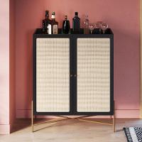 Armário Bar Para Sala 2 Portas 93cm Industrial Indy A03 Nero Dourado - 3