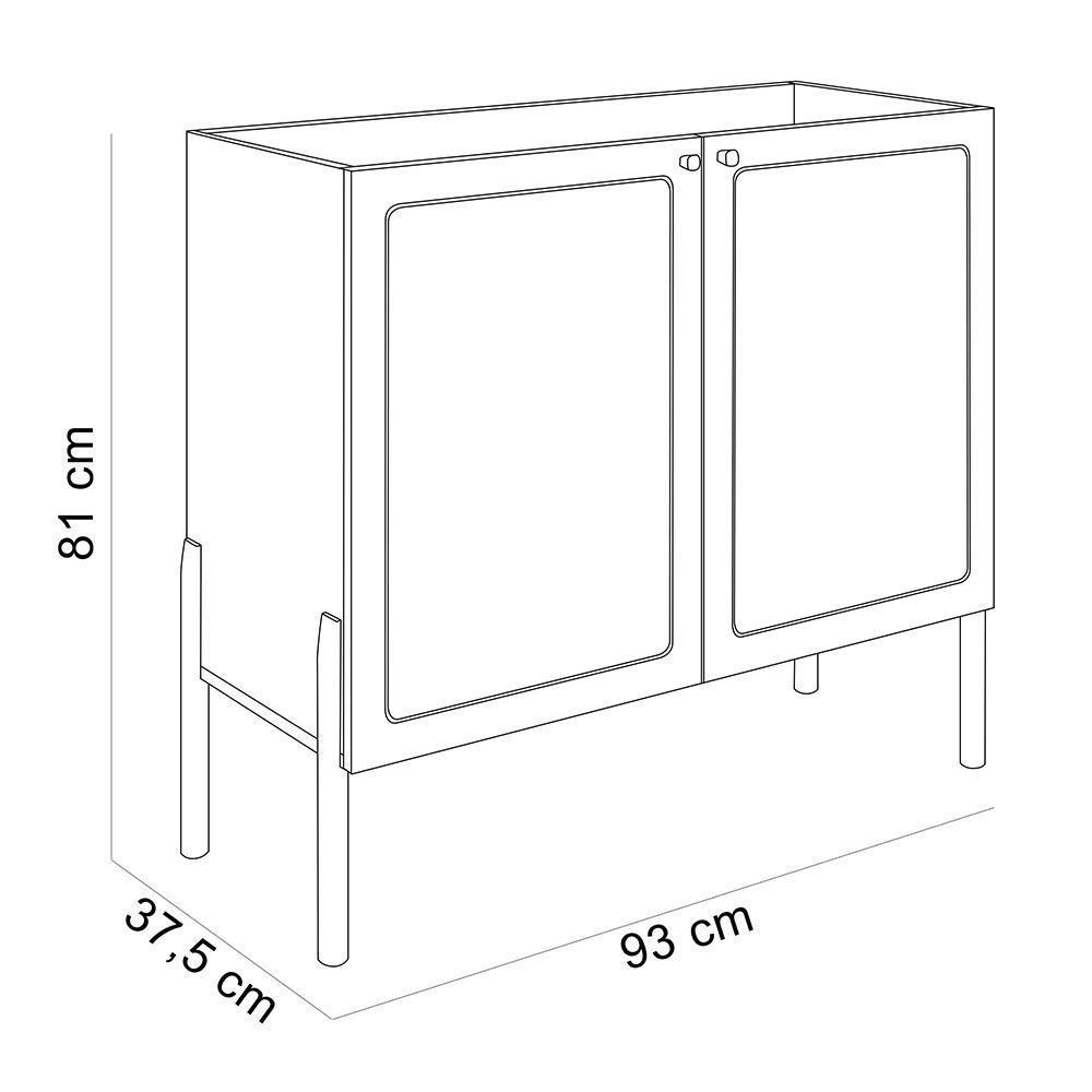 Balcão Aparador Cantinho Do Café Pés Madeira Moss A03 Hanover Roble - 5