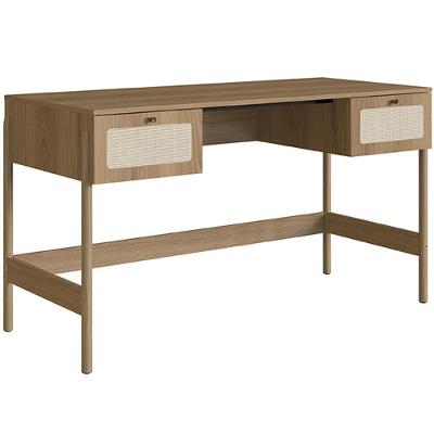 Mesa Escrivaninha Retangular Moss A03 2 Gavetas em MDF 139cm Amadeirado para Escritório