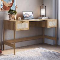 Mesa Escrivaninha Home Office 2 Gavetas Pés Madeira Moss A03 Hanover Roble