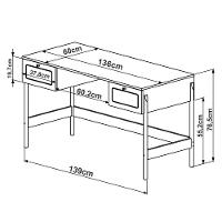 Mesa Escrivaninha Home Office 2 Gavetas Pés Madeira Moss A03 Hanover Roble - 5