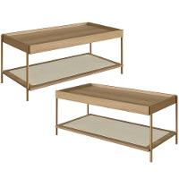 Kit 02 Mesas De Centro Para Sala De Estar Industrial Indy A03 Hanover Dourado - 1