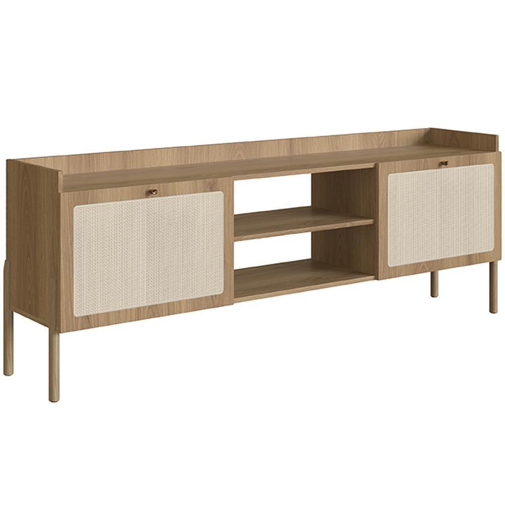 Rack Para Sala De Estar Tv 65 Pol 183cm Pés Madeira Moss A03 Hanover Roble - 2
