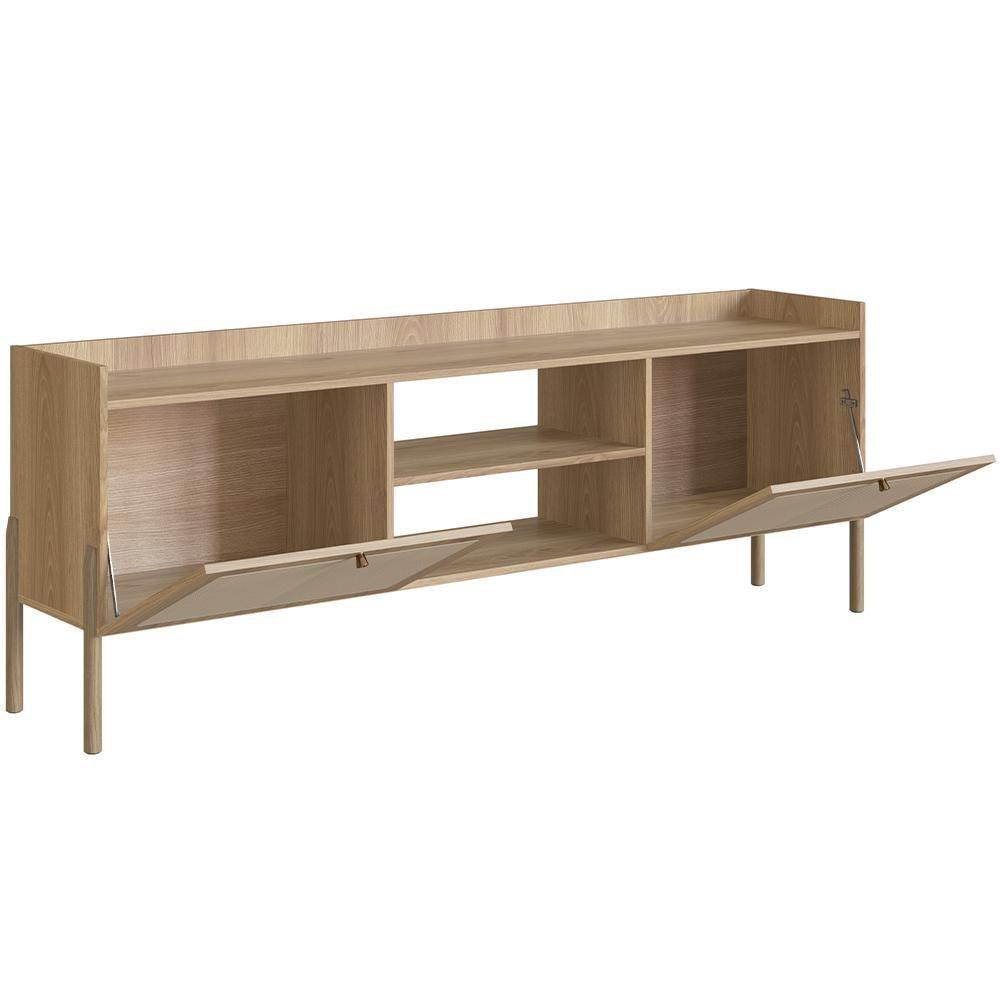 Rack Para Sala De Estar Tv 65 Pol 183cm Pés Madeira Moss A03 Hanover Roble - 3