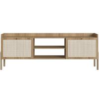 Rack Para Sala De Estar Tv 65 Pol 183cm Pés Madeira Moss A03 Hanover Roble - 1