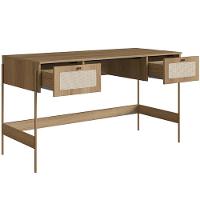 Mesa Escrivaninha Home Office 2 Gavetas Industrial Indy A03 Hanover Dourado - 2