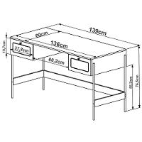 Mesa Escrivaninha Home Office 2 Gavetas Industrial Indy A03 Nero Dourado - 6