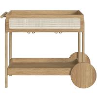 Carrinho Bar Com Porta Taças Pés Madeira Moss A03 Hanover Roble - 1