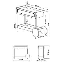 Carrinho Bar Com Porta Taças Pés Madeira Moss A03 Hanover Roble - 6