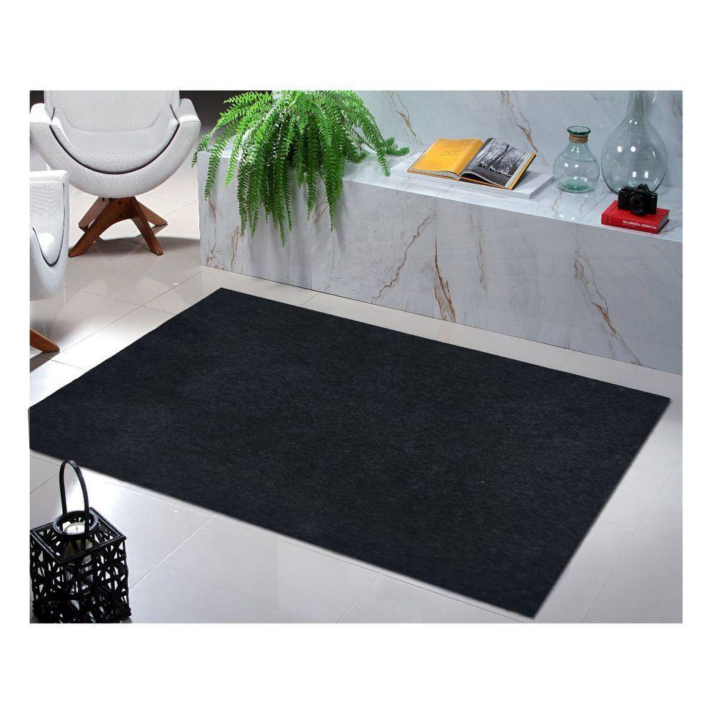 Tapete Carpete Simples Aveludado 2,00x2,50 Borda Sem Costura Preto - 5