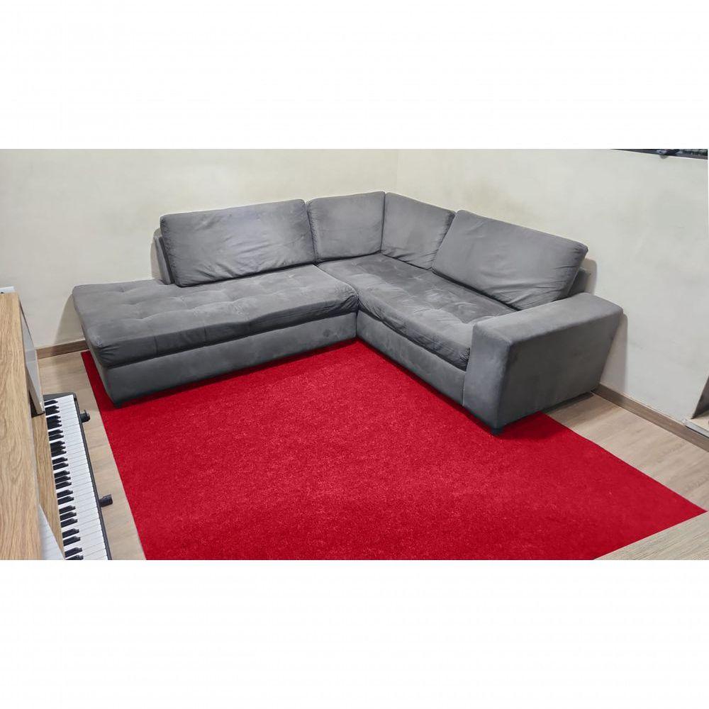 Tapete Carpete Simples Aveludado 2,00x3,00 Borda Sem Costura Vermelho Cereja - 4