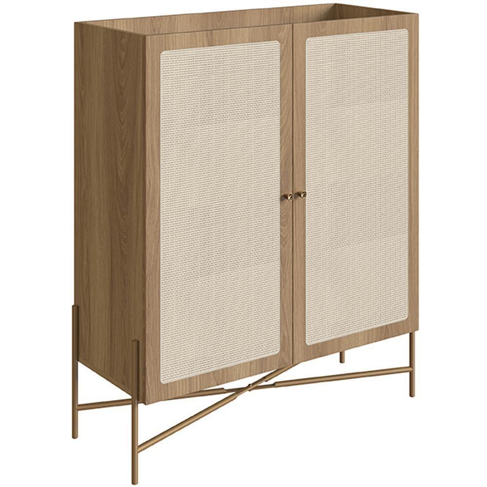 Armário Bar Para Sala 2 Portas 93cm Industrial Indy A03 Hanover Dourado - 1