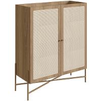 Armário Bar Para Sala 2 Portas 93cm Industrial Indy A03 Hanover Dourado - 1